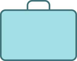 Isolated Suitcase Flat Icon In Blue Color. vector