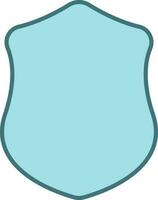 Blue Shield Icon In Flat Style. vector