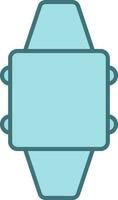 Blue Illustration Of Watch Flat Icon. vector