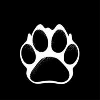 Paw Print - Black and White Isolated Icon - Vector illustration