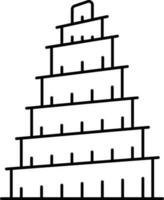 Tower Of Babel Icon In Line Art. vector