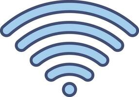 Blue Illustration Of Wifi Icon Or Symbol. vector