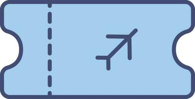 Airplane Ticket Icon In Blue Color. vector