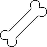 Isolated Bone Icon In Black Outline. vector