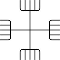 Hands Of God Slavic Icon In Line Art. vector