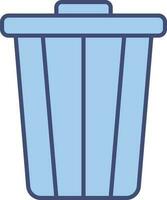 Isolated Dustbin Icon In Blue Color. vector