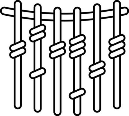 Black Line Art Illustration Of Quipu Icon.
