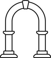 Archway Frame Icon In Black Line Art. vector