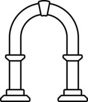 Archway Frame Icon In Black Line Art. vector