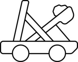 Catapult Icon In Line Art. vector