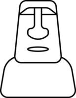 moai icono en negro línea Arte. vector