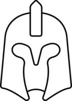 Isolated Knight Helmet Icon In Line Art. vector