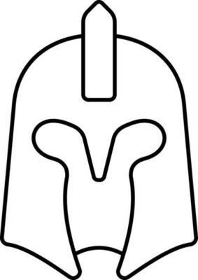 Isolated Knight Helmet Icon In Line Art.