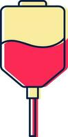 Blood Transfusion Flat Icon In Red And Yellow Color. vector