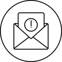 advertencia mensaje o correo en circulo icono en línea Arte. vector