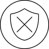 Denied Security Symbol On Circle Icon In Linear Style. vector