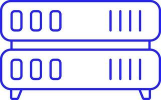 Blue Linear Style Server Icon. vector