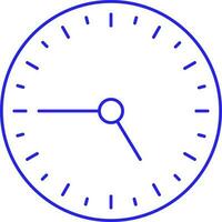 Isolated Clock Icon In Blue Stroke. vector