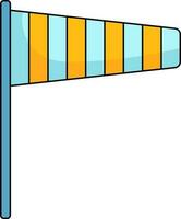 Yellow And Blue Windsock Icon in Flat Style. vector