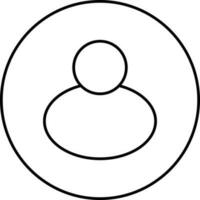 Black Lie Art Illustration Of User On Circle Icon. vector