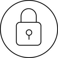 Isolated Lock On Circle Icon In Line Art. vector