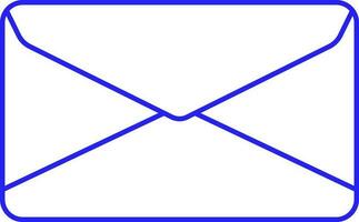 Blue Line Art Envelope Icon Or Symbol. vector
