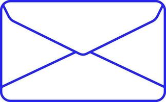 Blue Line Art Envelope Icon Or Symbol. vector