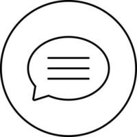 Stroke Style Blank Speech Bubble On Circle Icon vector