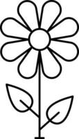 Flower Plant Icon In Black Outline. vector