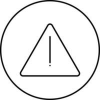 Black Linear Warning Symbol On Triangle And Circle Icon. vector