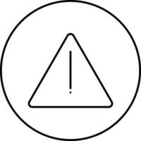 Black Linear Warning Symbol On Triangle And Circle Icon. vector