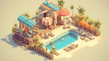 Summer the hottest season summer Illustration Isometric photo