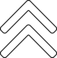 Double Up Triangle Arrow Black Linear Icon. vector