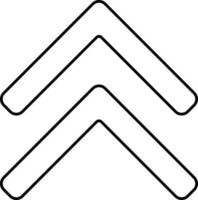 Double Up Triangle Arrow Black Linear Icon. vector