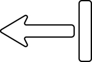 Left Bar Arrow Icon In Thin Art. vector