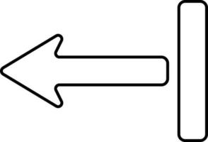 Left Bar Arrow Icon In Thin Art. vector