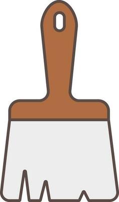 Isolated Brush Icon In Gray And Brown Color.