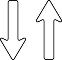 arriba y abajo flecha lineal icono. vector