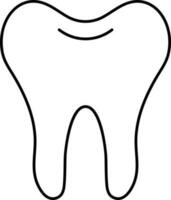 Tooth Icon Or Symbol In Black Line Art. vector