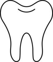 Tooth Icon Or Symbol In Black Line Art. vector