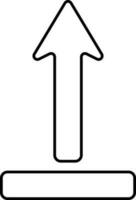 Black Up Arrow Icon In Thin Line Art. vector