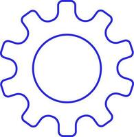 Blue Stroke Setting Icon Or Symbol. vector