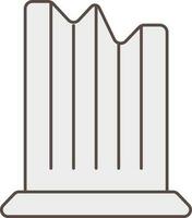 Broken Pillar Icon In Gray Color. vector