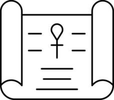 Scroll Egyptian Document Line Art Icon Or Symbol. vector