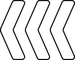 Left Three Up Triangle Arrow Line Icon. vector