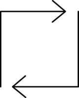 Square Rotate Arrow Icon In Black Color. vector