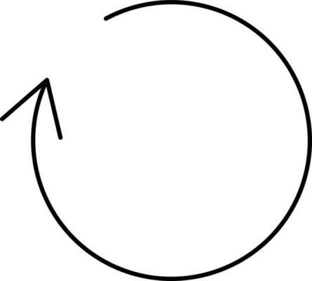 Circular Rotate Arrow Black Linear Icon.