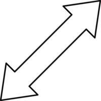 Black Linear Style Double Way Arrow Icon. vector