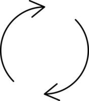 Double Arrow Rotate Circular Icon In Black Color. vector