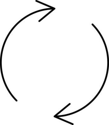 Double Arrow Rotate Circular Icon In Black Color.